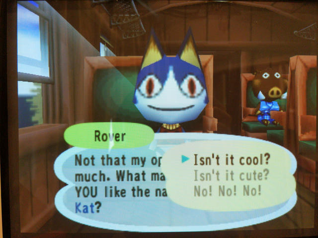 Photo of Animal Crossing at 480p, with text visible on-screen
